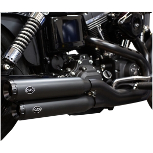 MUFFLER SLIP-ON STRAGGERED GRAND NATIONAL BLACK W/BLACK END CAPS