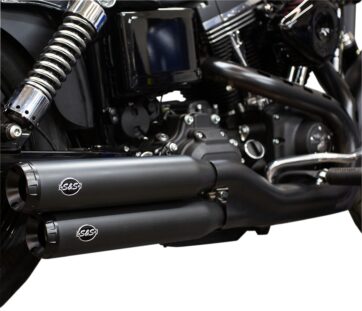 MUFFLER SLIP-ON STRAGGERED GRAND NATIONAL BLACK W/BLACK END CAPS