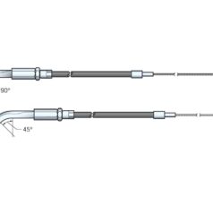96-06 Dyna, 96-06 Softail, 96-06 TouringStainless Throttle Cable 45 ° Stainless Steel 44"
