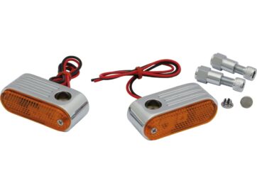 Mirror Mount Marker Light Dual filament bulb Chrome Amber