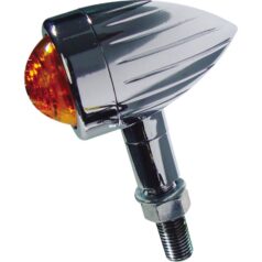 Mini Bullet Grooved Turn Signal H21W Chrome Amber Halogen