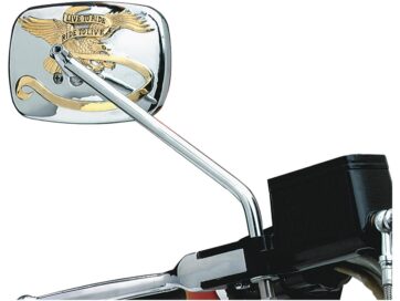 Live To Ride Mirror "Live to ride, ride to live" Chrom, Gold
