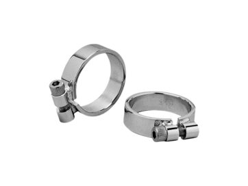 57-85 SportsterAircraft Style Exhaust Clamp, Chrome Exhaust Clamp Chrome
