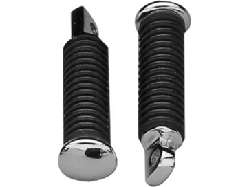 91-20 Sportster, (except 10-20 XL1200X, 11-20 XL1200C, 11-20 XL883L, 12-13, 15-16 XL1200V, 13 XL1200C ANV, 13-16 XL1200CA, 13-17 XL1200CB, 18 XL1200X ANX, 19-20 XL1200XS), 85-94 FX Model, 91-17 Dyna, (except 12, 14-16 FLD, 13 FLD103), 84-15 Softail, (except 08 FXCW, 08-11 FXCWC, 88-03, 07-12, 14-15 FLSTC, 90-00, 03-12, 14-15 FLSTF, 93-96, 05, 07-12, 14-15 FLSTN, 08-10 FLSTSB, 10-12, 14-15 FLSTFB, 11-12 FXS, 11 FLSTSE2, 12 FLSTSE3, 12, 14-15 FLS, 13 FXS 103, 13-14 FXSBSE, 13 FLS 103, 13 FLSTC 103, 13 FLSTC 103 ANV, 13 FLSTF 103, 13 FLSTFB 103, 13 FLSTN103, 14-17 FXSB, 14-15 FLSTNSE, 16-17 FXSE, 86-90 FLST, 97-03 FLSTS, 01-06 FLSTCI, 01-06 FLSTFI, 01-03 FLSTSI, 05 FLSTFSE, 05-06 FLSTNI, 05-06 FLSTSCI, 06 FLSTFSE2, 06 FLSTI, 07 FLSTSC), 02-17 V-RodRubber Footpegs with Chrome Ends Chrome