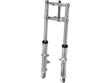 80-83 FXWGFork Assembly for Wide Glide Stock Length, Polished Lower Legs Chrome Dual Disc