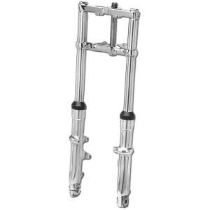 Fork Assembly for Wide Glide 2" Over, Polished Lower Legs Chrome Dual Disc -80-83 FXWG