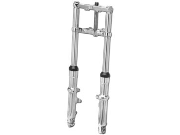 80-83 FXWGFork Assembly for Wide Glide 2" Over, Polished Lower Legs Chrome Dual Disc