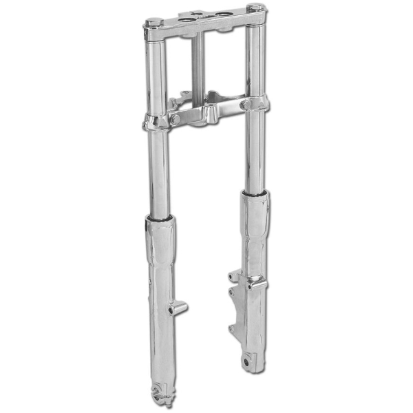 Softail Front Fork Assembly Polished Lower Legs Chrome - 86-99 FL softail