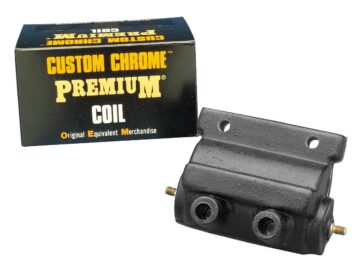 80-84 FL Shovel, 80-84 FX Shovel, 84 Softail, 80-82 SportsterCustom Chrome Premium Ignition Coil Black 4 Ohm Dual Fire