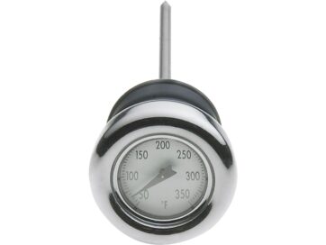 66-84 FL Shovel, 71-84 FX Shovel, 85-93 FX Model, 86-92 TouringTemperature Gauge Dipstick, Chrome with Black Fahrenheit Gauge