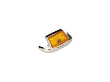 80-84 FL Shovel, 86-13 TouringFront Fender Tip Marker Light Chrome Amber LED