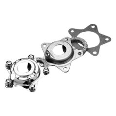 36-47 Knucklehead, 48-65 Panhead, 66 FL ShovelStar Hub Cover Kit Chrome