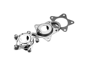 36-47 Knucklehead, 48-65 Panhead, 66 FL ShovelStar Hub Cover Kit Chrome