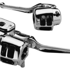 96-03 Sportster, 96-11 Dyna, 96-10 Softail, 96-07 TouringSmooth Contour Switch Housing Chrome Clutch Side Bottom