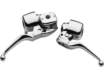 96-03 Sportster, 96-11 Dyna, 96-10 Softail96-up Smooth Contour Brake Master Cylinder Kit Chrome 5/8" 1" Single Disc