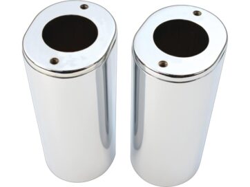 49-65 Panhead, 66-84 FL Shovel, 86-17 Softail, 86-13 TouringAntique Fork Slider Cover Chrome
