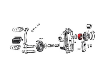 36-47 Knucklehead, 48-65 Panhead, 66-84 FL Shovel, 71-84 FX Shovel, 85-86 FX Model, 84-86 SoftailSTARTER CLUTCH GEAR