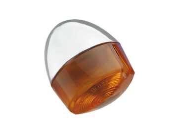 86-01 Sportster, 85 XLH, 85-94 FX Model, 91-01 Dyna, 84-01 Softail, (except 00-01 FXSTD, 01 FXSTDI), 85-01 TouringLate Model Front Turn Signal Chrome Amber Dual Filament