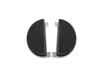 40-47 Knucklehead, 48-65 Panhead, 66-84 FL Shovel, (except 80-84 FLT, 81-84 FLTC)Original Equipment Style Floorboards Shaker Footpad, Oval Shape Chrome