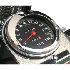 96-24 Softail, 95-03, 07-08, 10-12, 14-17 FXDWG, 02 FXDWGSE3, 04-06 FXDWGI, 13 FXDWG103, 94-03, 07-10, 13, 16-22 FLHR, 98-06 FLHRCI, 00-02, 04-06 FLHRI, 04-06 FLHRSI, 07-18 FLHRC, 07 FLHRS, 07 FLHRSE3, 08 FLHRSE4, 13 FLHRSE5, 14 FLHRSE, 18-24 FLHRXSMirage Speedometer Visor Chrome