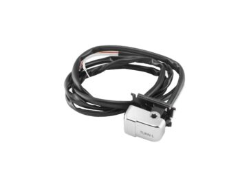 96-06 Sportster, 96-06 Dyna, 96-06 Softail, 96-06 Touring, 02-06 V-Rod96-up Ergonomic Replacement Handlebar Turn Signal Switch Left Turnsignal Switch Chrome