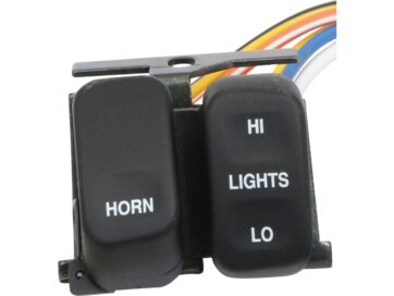 96-06 Sportster, 96-06 Dyna, 96-06 Softail, 96-06 Touring, 02-06 V-Rod96-up Ergonomic Replacement Engine Horn and Dimmer Switch Horn/Dimmer Switch Black