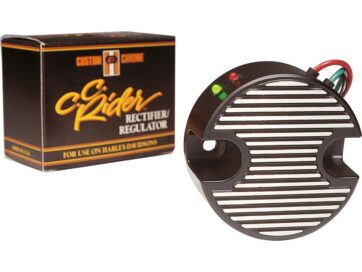65-77 Sportster, 65 Panhead, 66-69 FL Shovel12 Volt Generator Regulator with Integral Charging Monitor Black