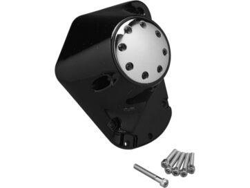 71-20 Sportster, 70-84 FL Shovel, 71-84 FX Shovel, 85-94 FX Model, 91-98 Dyna, 84-99 Softail, 85-98 TouringRiveted Point Cover Black Chrome