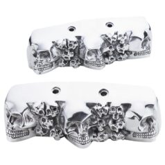 85-94 FX Model, 91-98 Dyna, 84-99 Softail, 86-99 TouringSkull Rocker Box Cover Chrome