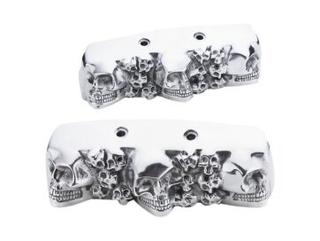 85-94 FX Model, 91-98 Dyna, 84-99 Softail, 86-99 TouringSkull Rocker Box Cover Chrome