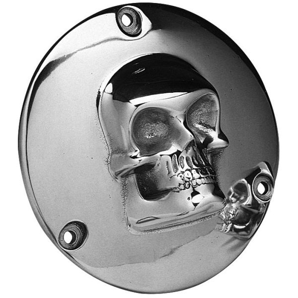Skull Derby Cover 4-hole Polished - 94-03 Sportster