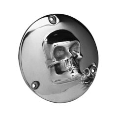70-84 FL Shovel, 71-84 FX Shovel, 85-94 FX Model, 91-98 Dyna, 84-99 Softail, 86-98 TouringSkull Derby Cover 3-hole Polished