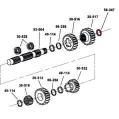 80-84 FL Shovel, 80-84 FX Shovel, 85-94 FX Model, 91-05 Dyna, 84-05 Softail, 86-05 TouringSPACER, COUNTERSHAFT