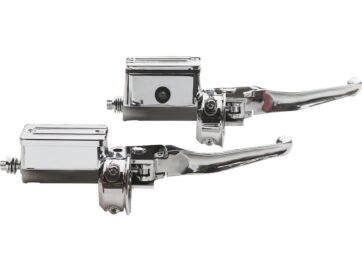 82-95 Sportster, 82-84 FX Shovel, 85-94 FX Model, 91-95 Dyna, 84-95 SoftailPre 96 Style Chopped Chrome Handlebar Control Kit 84-95 Style Chrome 5/8" 1" Single Disc