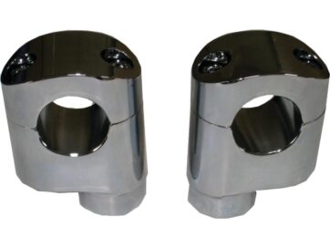Custom Offset Risers For 1 1/4" Handlebar, 2.25" Rise Chrome