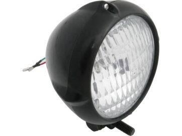 Vintage 4 1/2" Headlight Black Halogen
