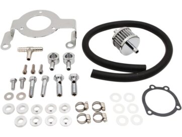 16-17 Softail, 11 FLSTSE2, 12 FLSTSE3, 13-14 FXSBSE, 14-15 FLSTNSE, 08-16 Touring, 09-16 Trike, 16-17 FXDLSBreather Kit with Mounting Bracket