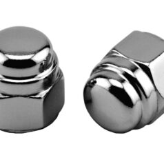 Flat Top Acorn Nut Pack Chrome 3/8"-24 UNF