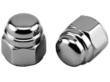 Flat Top Acorn Nuts Pack Chrome 1/2"-13 UNC