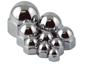 Flat Crown Acorn Nut Pack Chrome 1/2"-13 UNC
