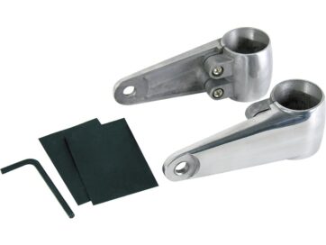 Fork Sidemount Headlight Bracket Two brackets and rubber adjusting gaskets Chrome