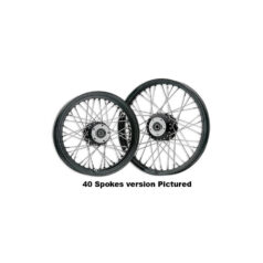 80-Spoke Wheels Polished Stainless Steel Spokes Black 3/4" 18" 8,50" Rear