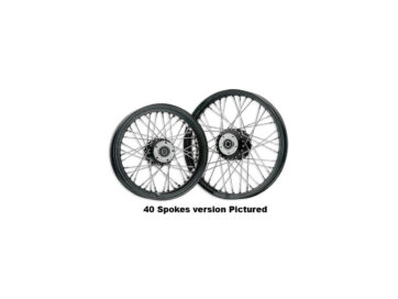 02-07 Touring80-Spoke Wheels Polished Stainless Steel Spokes Black 1" 18" 3,50" Rear
