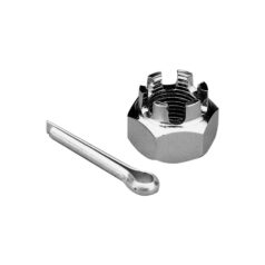 89-04 Sportster, 89-94 FX Model, 91-05 Dyna, 89-04 Softail, 89-01 TouringAXLE CASTLE NUT/COTTER PIN