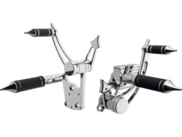 58-65 Panhead, 66-84 FL Shovel, 71-84 FX Shovel, 85-86 FX Model, 86-99 SoftailSpike Design Billet Forward Control Kits Chrome