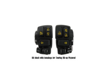 96-13 Sportster, 96-11 Dyna, 96-10 Softail, 02-17 V-Rod96-up Backlit Hand Control Switch and Housing Kit Black