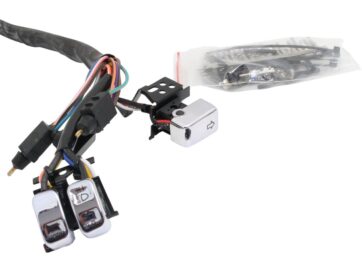 96-13 TouringBacklit Hand Control Switch Kit With radio and cruise control Chrome