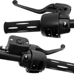 96-03 Sportster, 96-06 Dyna, 96-06 Softail, 96-06 Touring96-up Style Handlebar Control Kit Black 11/16" Cable Clutch Dual Disc