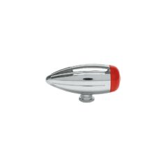 Slotted Bullet LED Turn Signal Chrome Red