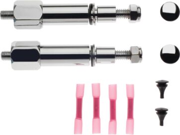 00-01 Softail, (except 00-01 FXSTD)Round Support Stud Turn Signal Relocation Kit Chrome